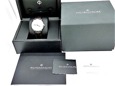 BAUME \u0026 MERCIER Classima MOA10214 Automatic Date Mens Watch SS Leather  Automatic | eBay