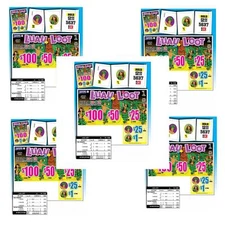 Pull Tab Ticket- Hard Card Tickets - Game - 5 Pack Luau Loot