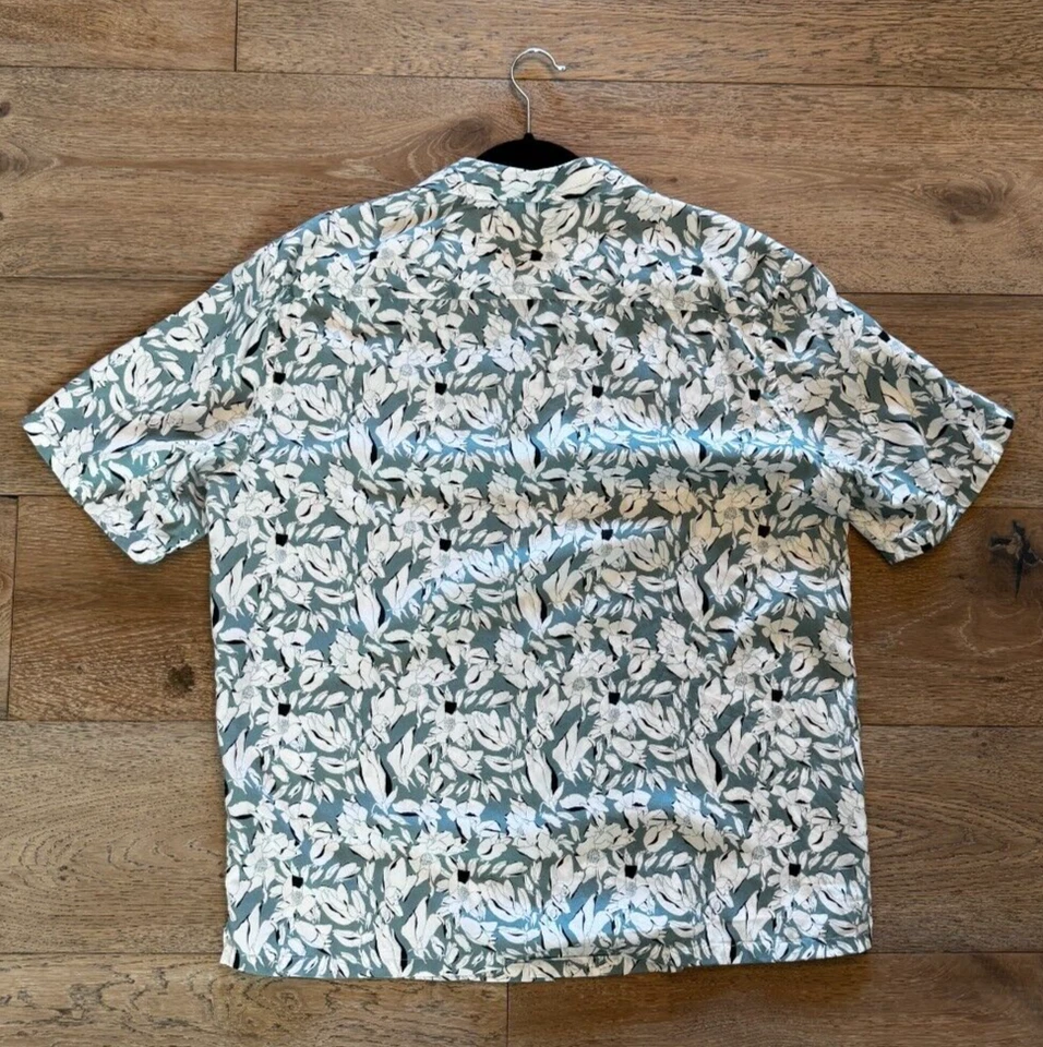 Camisa Theory Para Hombre Cuello de Campamento XL X-Large Azul Floral $195 Nueva Sin Etiquetas Foto 3 de 3