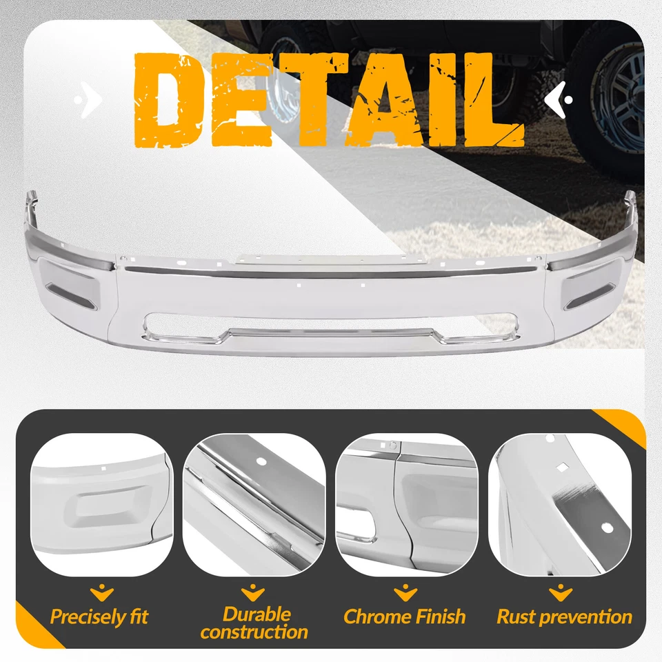 Parachoques delantero cromado para Ram 1500/09-10 2011-2012 Dodge Ram 1500 sin luz antiniebla Foto 4 de 4