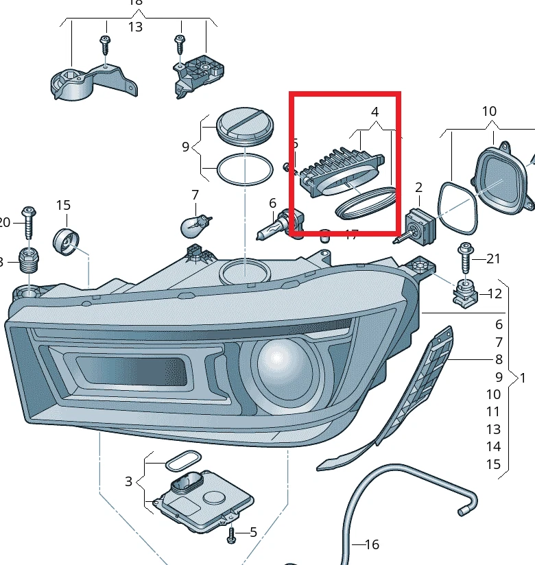 Genuine Headlamp LED DRL Daytime Running Light Module Ballast For Audi Q5 Xenon - Image 3 of 3