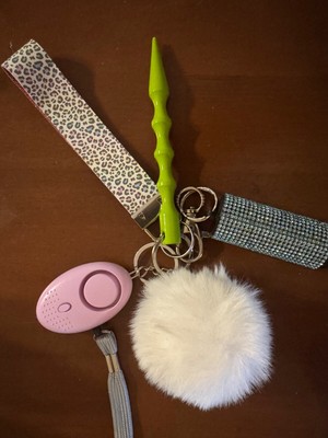 Womens Cheetah Print Wristlet Safety Keychain