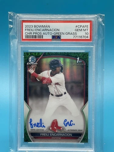 2023 Bowman Chrome Freili Encarnacion AUTO PSA 10 #CPAFE /99 Green Grass REF