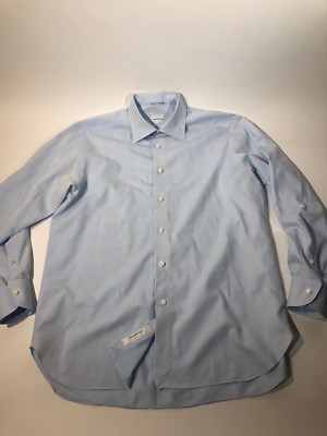 Ermenegildo Zegna White Label Dress Shirt Light Blue Mens Sz 16