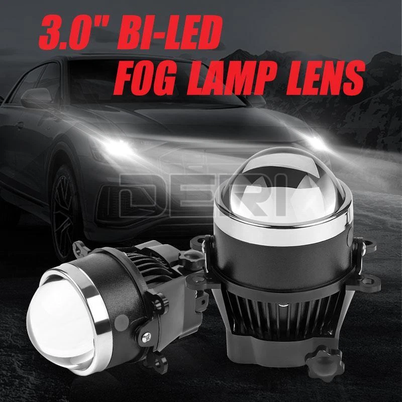 3.0" Bi LED Fog Light Projector Lens Hi/Lo For Ford Focus Fiesta Ranger Transit - Image 2 of 4