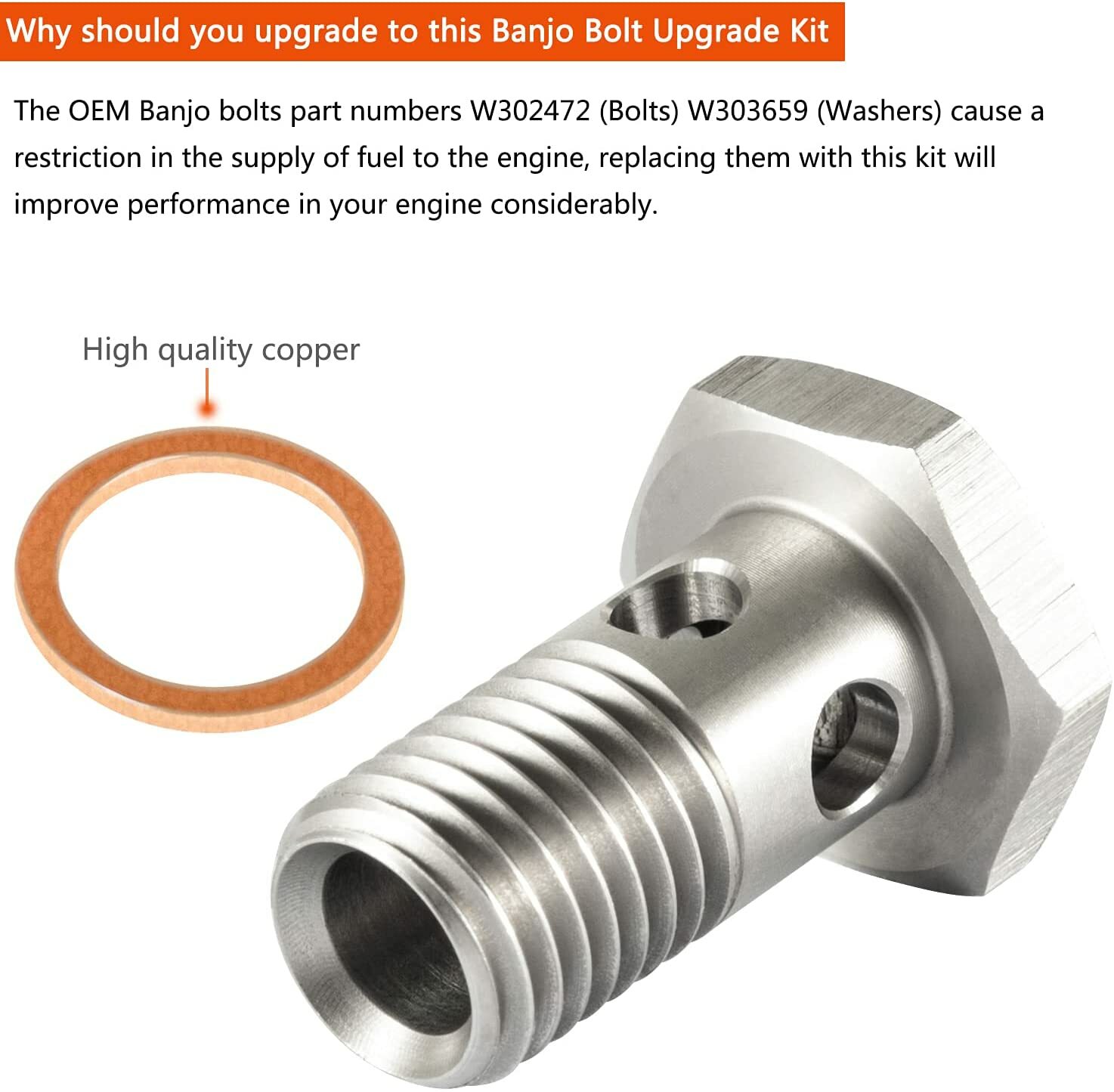 Fuel Pump Pressure Banjo Bolt & Washer Kit for Ford 6.0L 6.4L