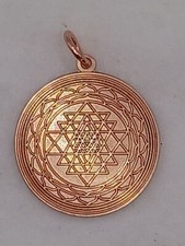 Shri Yantra aus Kupfer, ca. 30 mm Anhänger, Ø 30 mm