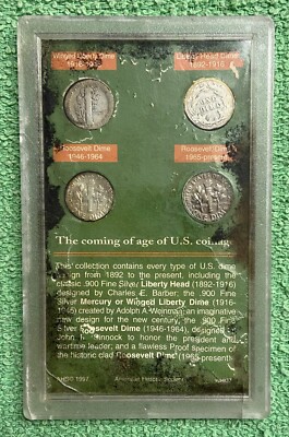 AMERICAN DIMES OF THE 20TH CENTURY SET IN CASE - L@@K AT PICTURES