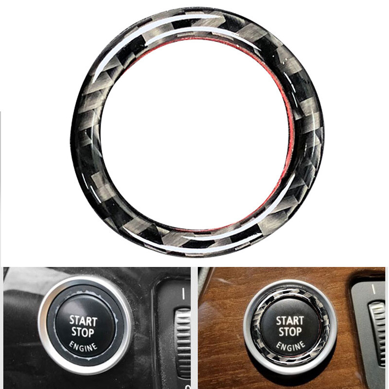 For BMW 3 Series Engine Power Switch Start Stop Button Cover Carbon Fiber Trim