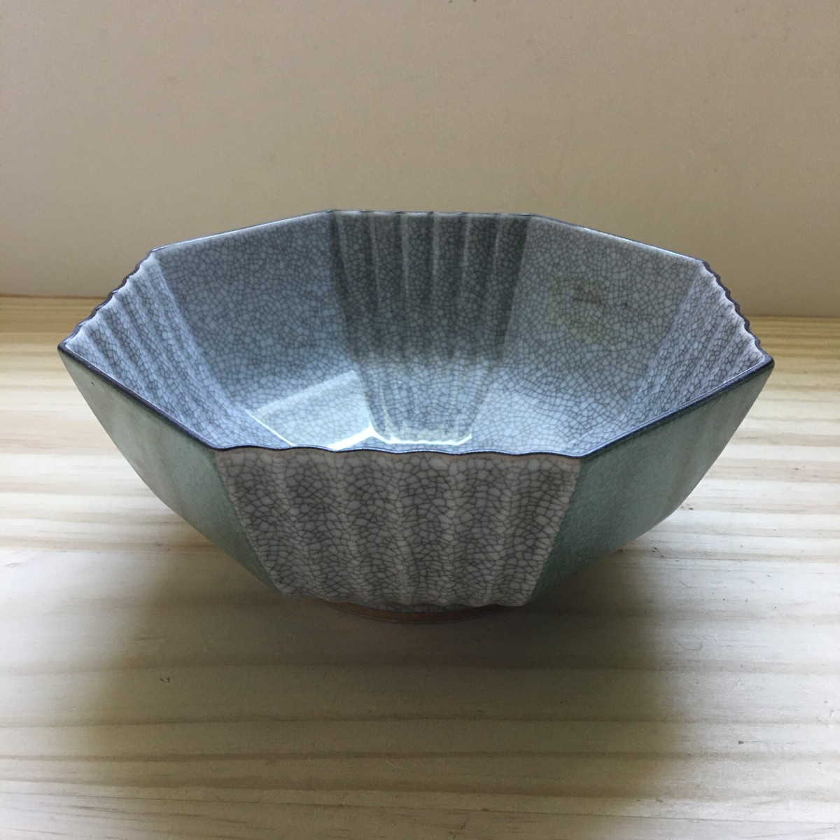 ロイヤルコペンハーゲン KrakeleThorkild Olsen  八角ボウル ROYAL COPENHAGEN Denmark CRAQUELE Crackle Glaze Octagonal Bowl