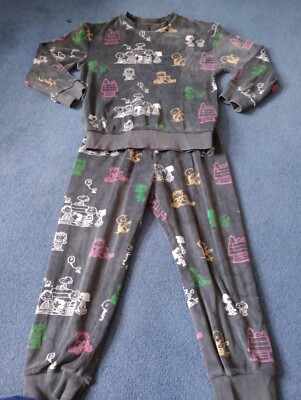 MARKS & SPENCER PEANUT Kinder Schlafanzug Set Gr. 7-8 Jahre Fleece
