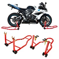 Red Motorcycle Front Forklift & Rear Spool Stands Universal Lift Moto Grom on sale Red Motorcycle Front Forklift & Rear Spool Stands Universal Lift Moto Grom on sale