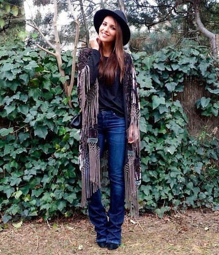 ❤️ZARA GELSO SETA VELLUTO PONCHO FRANGE VINTAGE KIMONO GIACCA CAFTANO M - Foto 3 di 22