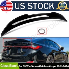 FOR 21-2024 BMW G26 430i GRAN COUPE i4 GLOSS BLACK PSM STYLE REAR TRUNK SPOILER