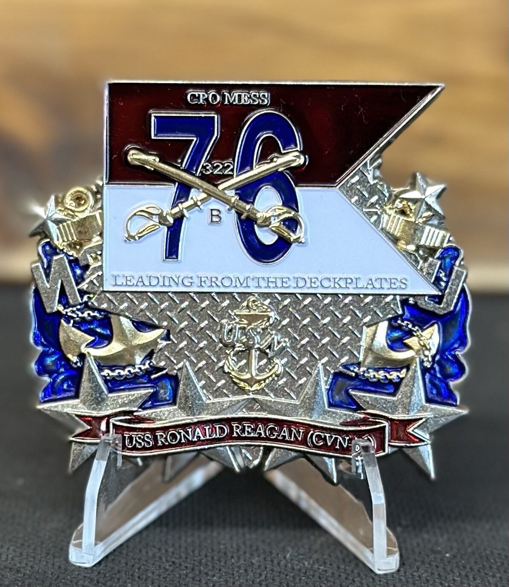 US Navy Chief Challenge Coin USS Ronald Reagan CVN 76 FDNF