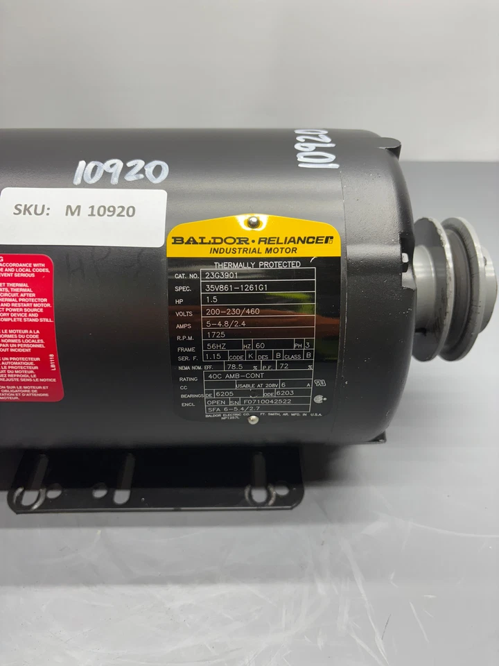 Baldor / 35V861-1261G1 / HP 1.5 / V 208-230-460 / Motor eléctrico Foto 4 de 4