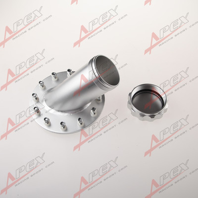 Fuel Cell Fast Fill Filler Neck 45Deg 12 Bolt Flange Billet Aluminum Anodized