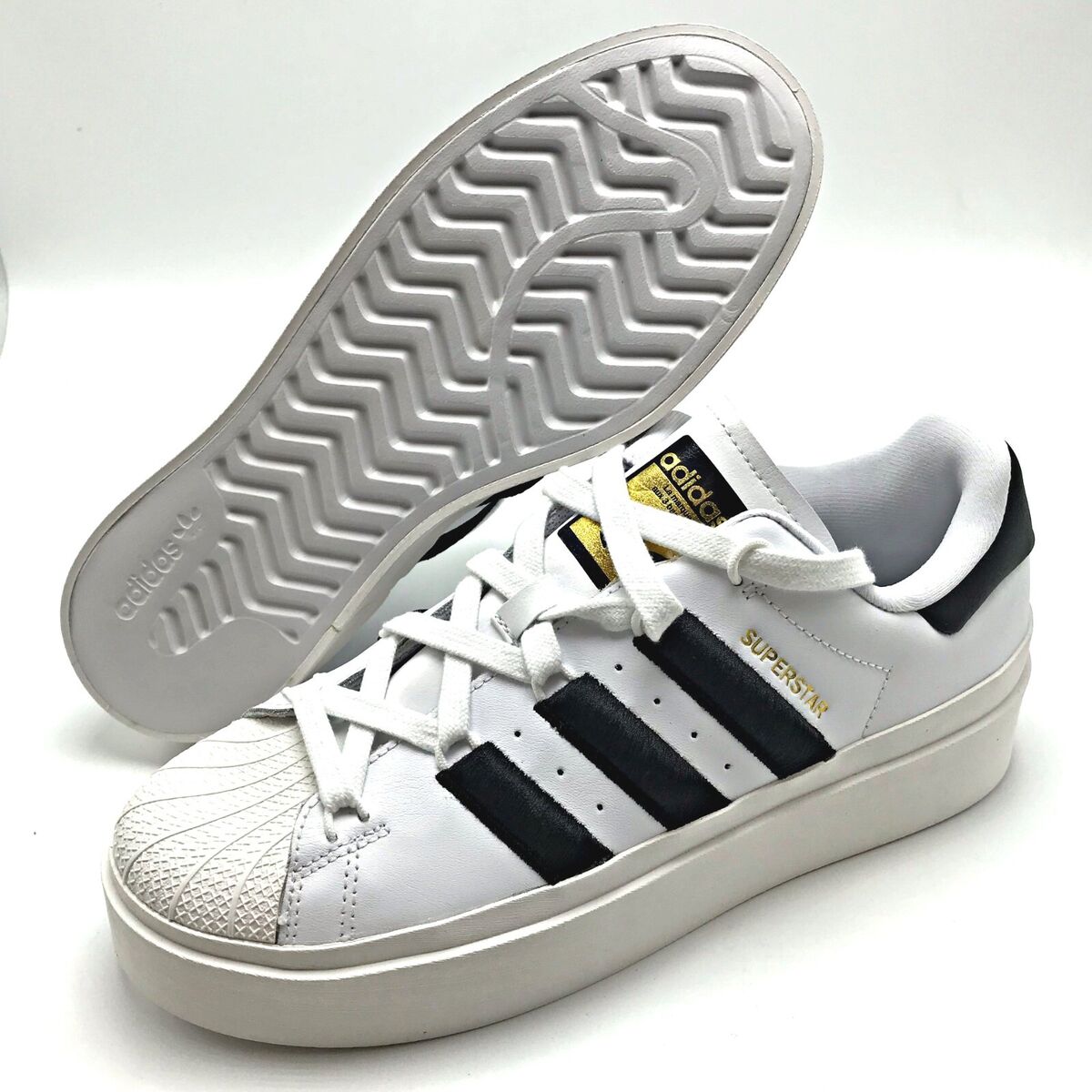 adidas Women's White & Black Superstar Bonega Sneakers