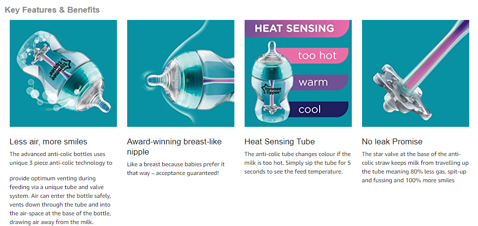 Tommee Tippee Baby Bottle Advanced Heat Sensing Teats Set - Main Image