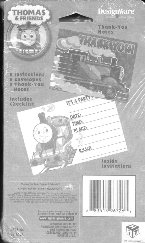 Thomas & Friends Birthday Party Invitations and Thank You Cards Plus A Banner - Image 4 of 4