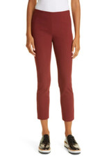 Vince XXS 2XS Women Pants Dark Currant Stretch Knit Front Stitch Seam 295