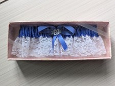 Vintage 90s Royal Blue Garter New In Box Wedding