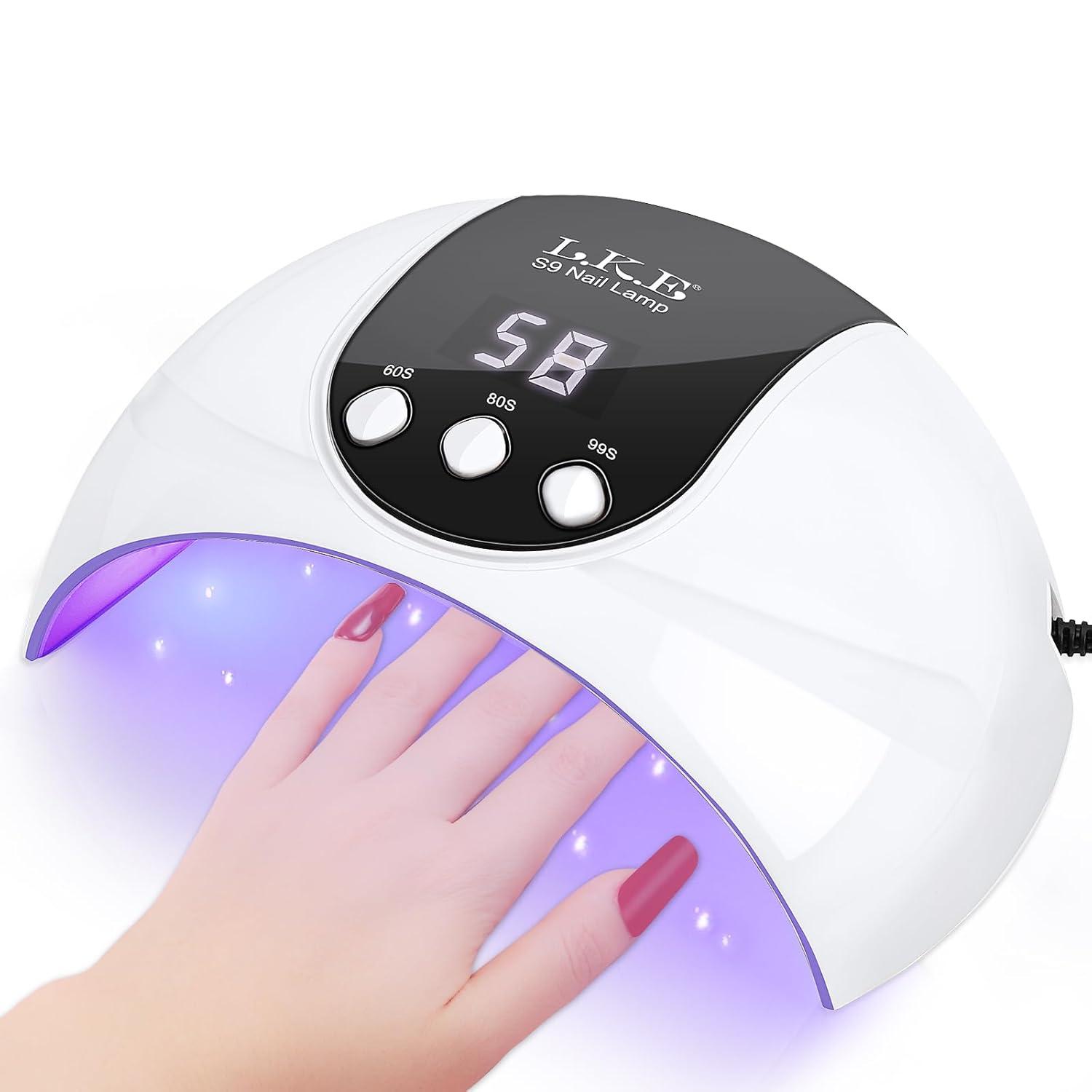 LKE UV Light for Gel Nails, 54W UV LED Nail Lamp with 18 Beads 3 Timer Setting