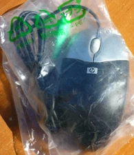 Black HP Optical Wheel Mouse PS/2 Wired M-SBF96 - NEW OLD STOCK