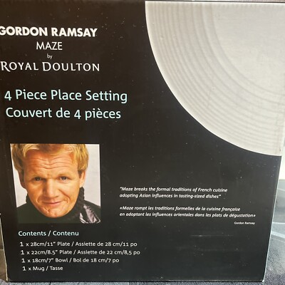 Royal Doulton Gordon Ramsay Maze White Place Setting Open Box NEW Service For 1