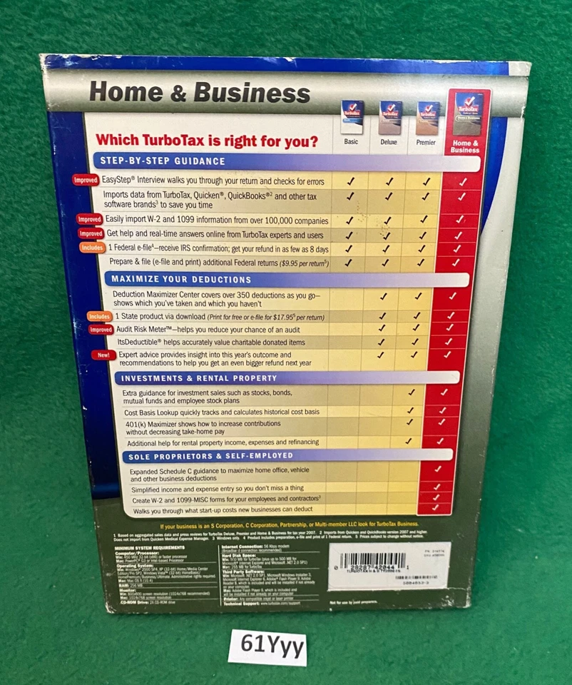 2008 Turbo Tax Home & Business Personal & Business In One Windows & Mac. - Image 2 of 3