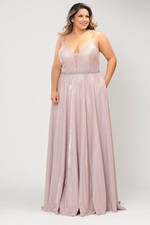Plus Sized Rose Gold Pageant Prom Gala Gown Dress sz 18W NWT SALE!