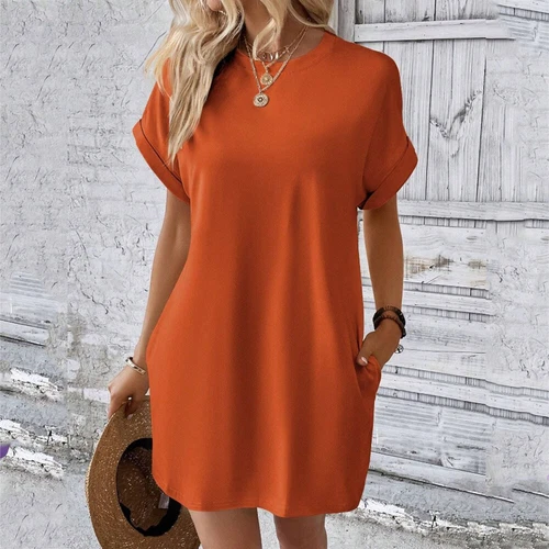 Womens Sundress Short Sleeves Casual Ladies T-shirts Dress Loose Summer Dresses - Bild 21 von 31