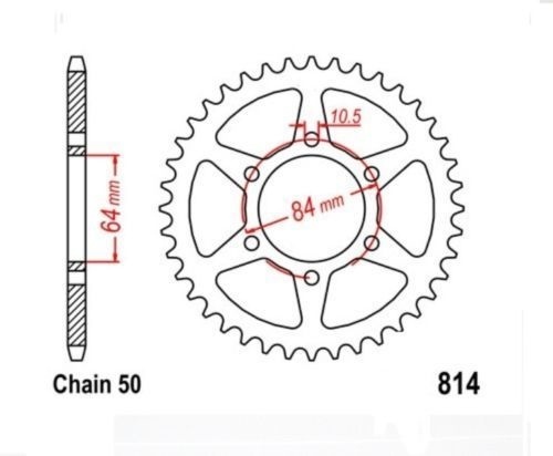 Couronne 36 dents anti vibration chaîne 50 Suzuki GS 450 L