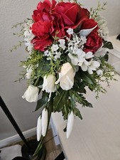 Red Rose Anr Red Carnation Wedding Bouquet