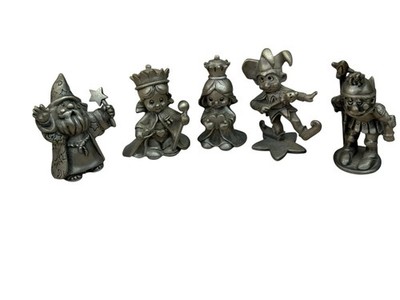 VTG Hudson Pewter Mini Figurines Royal Court Knight Jester Wizard Queen Lot