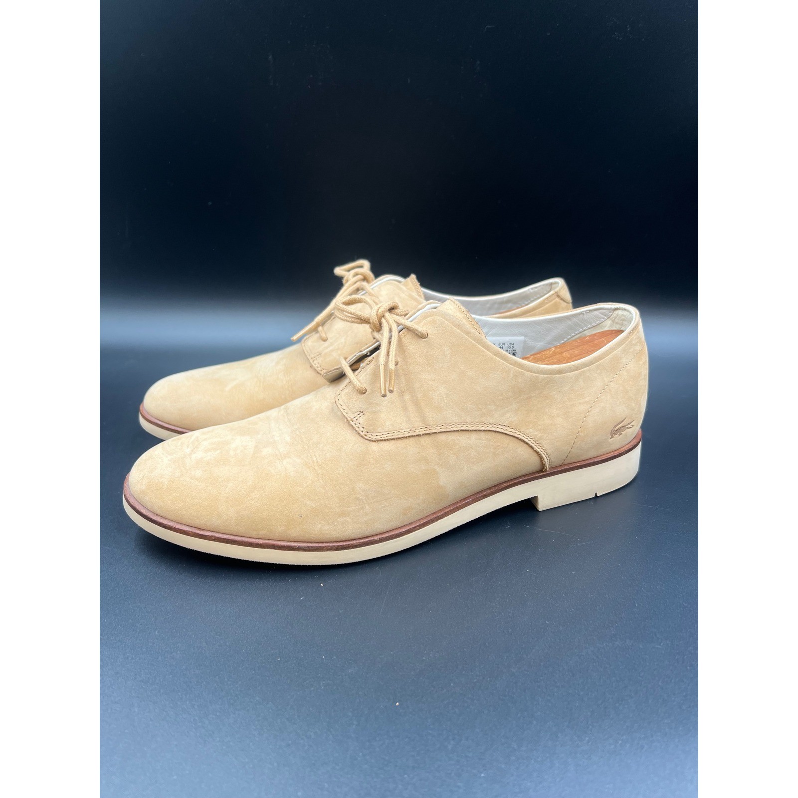 Lacoste Crosley Camel Mens 10.5 Tan Suede Oxford Derby Shoes 7-31CAM0160C21 thumbnail 3