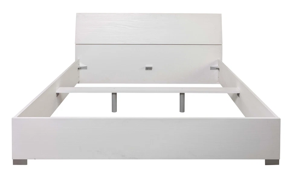 LETTO MATRIMONIALE CON GIROLETTO BIANCO EFFETTO LEGNO - Immagine 2 di 4