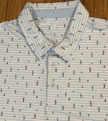 Southern Shirt Co Fore The Best Printed Golfer Print All Over White Polo Mens XL