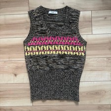 PRADA Cashmere Blend Knit Sweater Vest Size 42 Made in Italy Good Condition