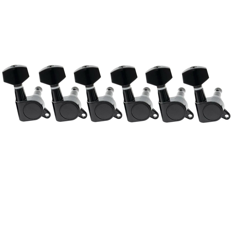 Musiclilly 6-in-line Sealed Guitar Tuners Tuning Pegs Keys Black USA Seller