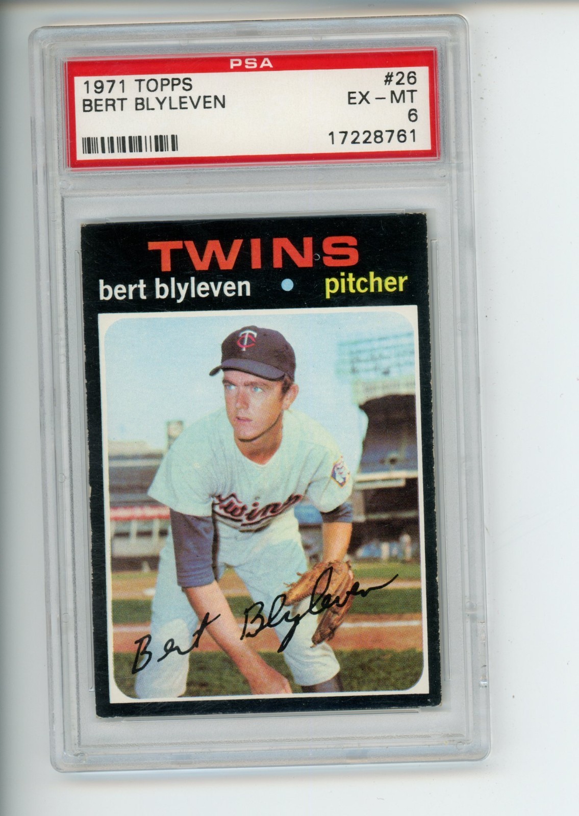 1971 Topps Bert Blyleven #26 Minnesota Twins PSA 6 EX-MT
