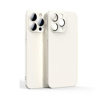 iPhone 13 Pro Max Liquid Case mit Glasfolie Weiß