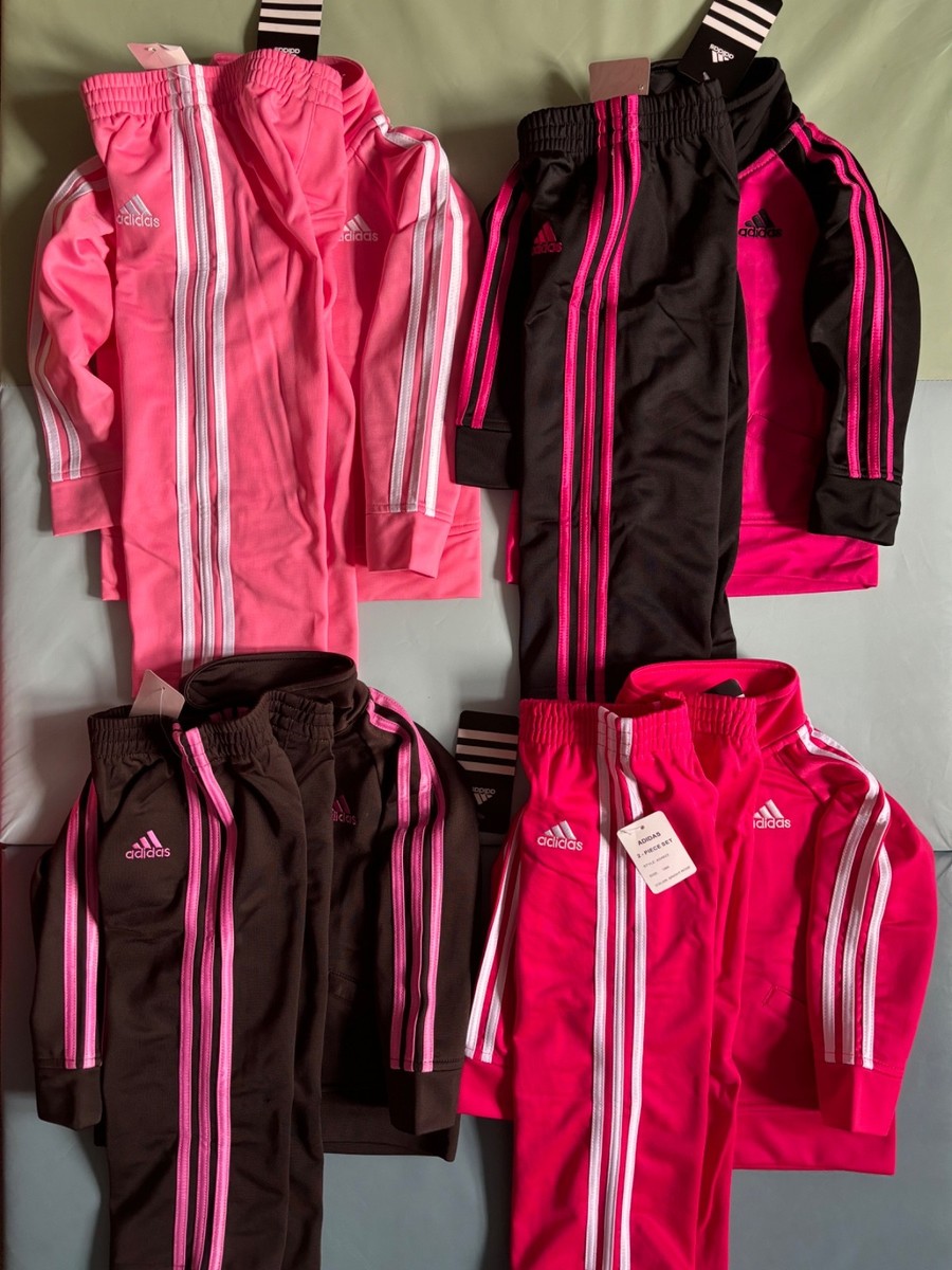 New ADIDAS Girls Pc Tracksuit Jacket Pants Set Track Suit 12 18 24 Months  NWT