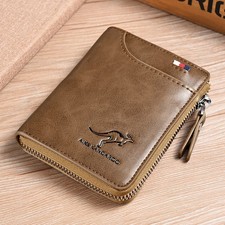 Men Wallet Credit Card Holder Blocking Zipper Pocket RFID Protected purse