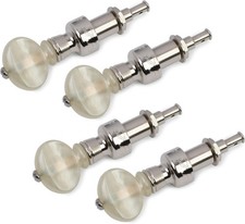 Five-Star Banjo Tuning Pegs, Nickel with Vintage Pearloid Knobs, Set of 4