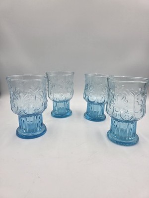 Versailles Aqua Blue by Global Amici 4 Highball Glasses Vintage Barware Kitchen