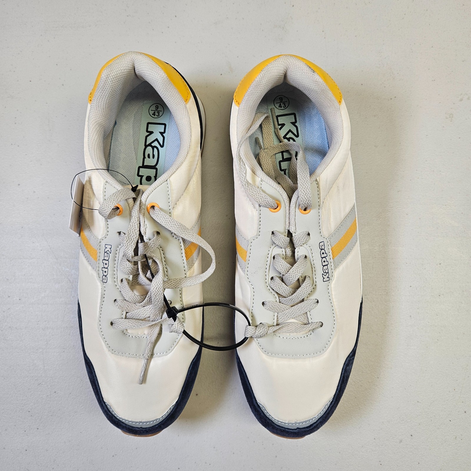 Kappa DR Trainer UK 9 EU 43 Beige Navy Yellow Retro Trainers Lace Up image 2
