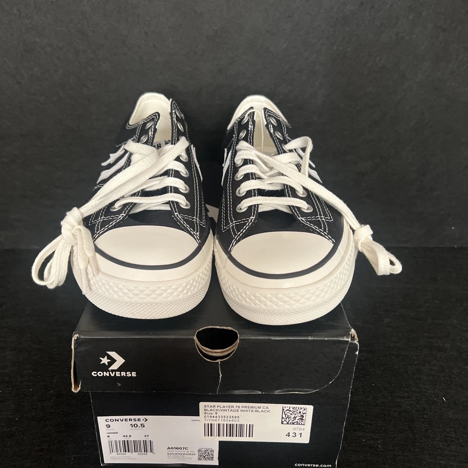 Star Player 76 Premium Vintage Converse Runners Black & White  Size M 9 - W 10.5 - image 3 of 4