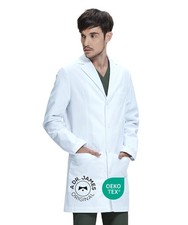 Dr. James 100 Cotton Premium Lab Coat for Men, Smartphone Tablet Pockets, Ta...
