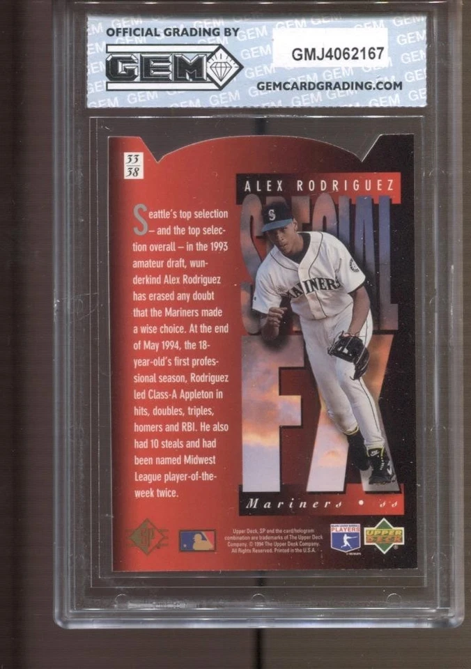 Alex Rodriguez SP Holoview 1994 rojo #33 gema como nuevo 10 radiocontrol New York Yankees Foto 2 de 2